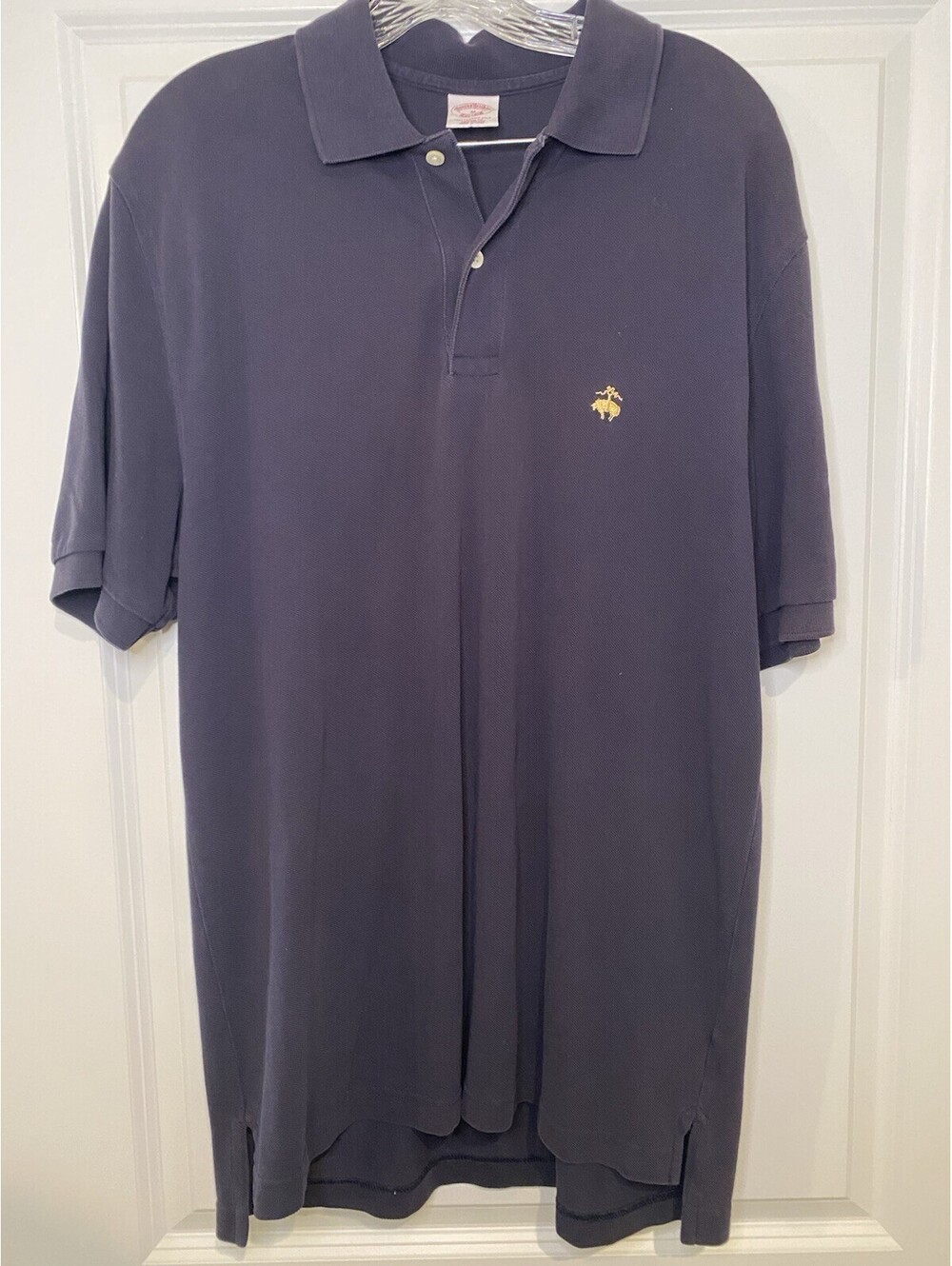 Brooks Brothers Men's Performance Polo Shirt Navy Blue, Size Medium Original Fit